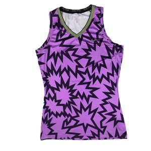 Nike Pro purple pop-art print top size M